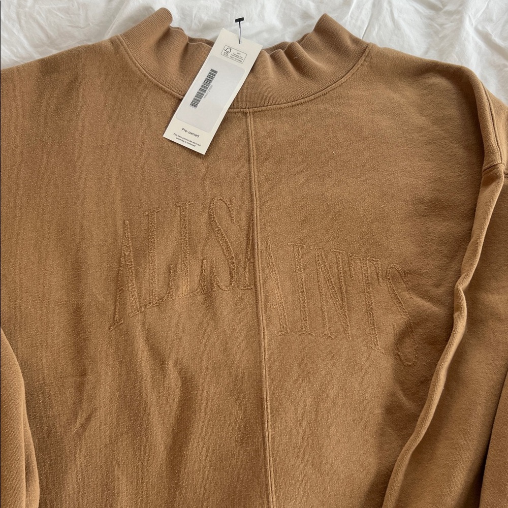 ALL SAINTS mock crew neck - taupe